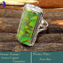 Green Copper Turquoise L - SDR632-Glorious Designer Handmade Fashionable Rings 925 Sterling