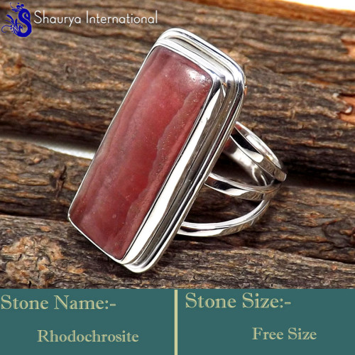 Rhodochrosite B - SDR631-Trendy Look Designer Colourful Rings 925 Sterling Silver Rhodochrosite B - SDR631-Trendy Look Designer Colourful Rings 925 Sterling Silver