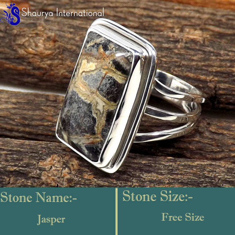 Jasper D - SDR631-Trendy Look Designer Colourful Rings 925 Sterling Silver Jasper D - SDR631-Trendy Look Designer Colourful Rings 925 Sterling Silver
