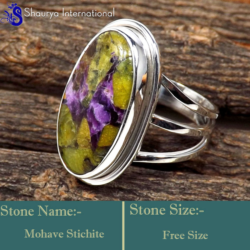 Mohave Stichtite E - SDR631-Trendy Look Designer Colourful Rings 925 Sterling Silver Mohave Stichtite E - SDR631-Trendy Look Designer Colourful Rings 925 Sterling Silver