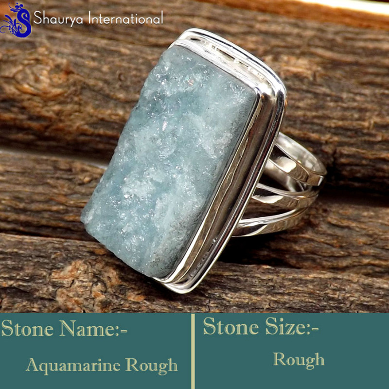 Aquamarine Rough J - SDR631-Trendy Look Designer Colourful Rings 925 Sterling Silver Aquamarine Rough J - SDR631-Trendy Look Designer Colourful Rings 925 Sterling Silver