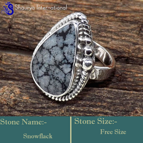 Snowflacke G - SDR630-Genuine Gemstones Designer Handmade Elegant Rings 925 Ste