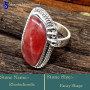 Rhodochrosite K - SDR630-Genuine Gemstones Designer Handmade Elegant Rings 925 Ste