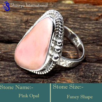 Pink Opal L - SDR630-Genuine Gemstones Designer Handmade Elegant Rings 925 Ste Pink Opal L - SDR630-Genuine Gemstones Designer Handmade Elegant Rings 925 Ste