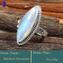 Rainbow Moonstone M - SDR630-Genuine Gemstones Designer Handmade Elegant Rings 925 Ste