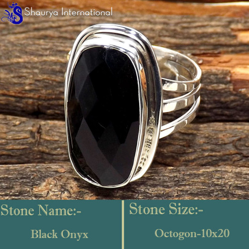 Black Onyx Cut A - SDR628-Unique Cut Gemstone Fashionable Designer Rings 925 Sterli Black Onyx Cut A - SDR628-Unique Cut Gemstone Fashionable Designer Rings 925 Sterli