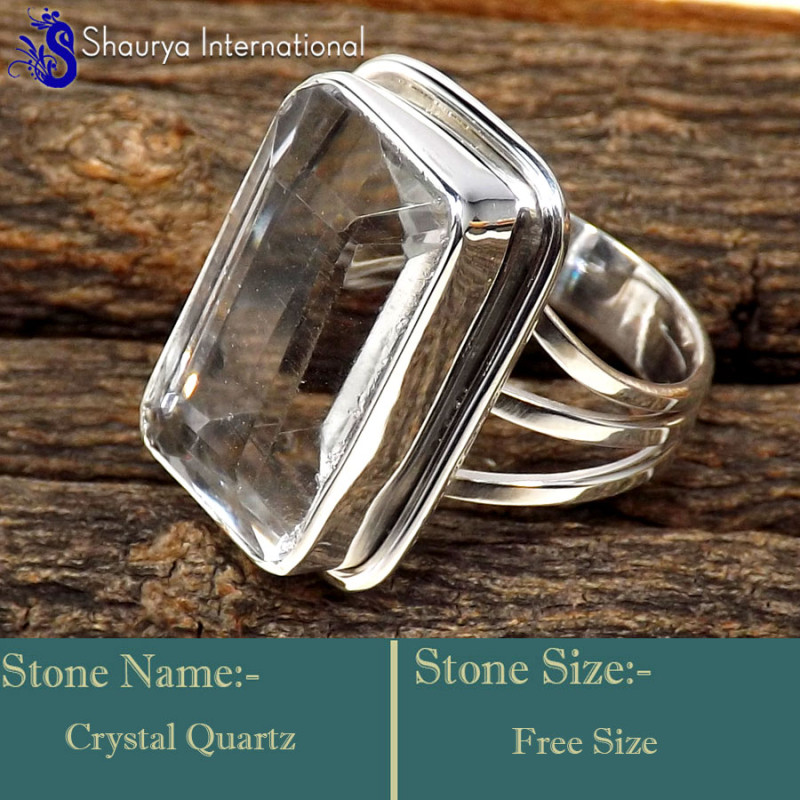 Crystal Quartz F - SDR628-Unique Cut Gemstone Fashionable Designer Rings 925 Sterli Crystal Quartz F - SDR628-Unique Cut Gemstone Fashionable Designer Rings 925 Sterli