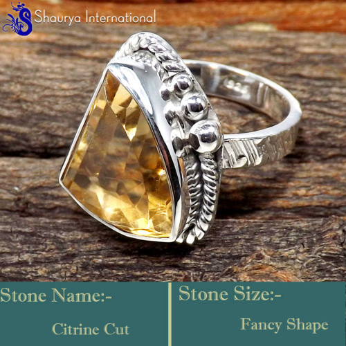 Citrine Cut C - SDR627-Indian Wholesale Company Handmade Designer Rings 925 Ster Citrine Cut C - SDR627-Indian Wholesale Company Handmade Designer Rings 925 Ster