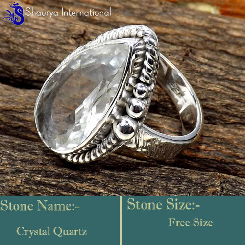 Crystal Cut D - SDR627-Indian Wholesale Company Handmade Designer Rings 925 Ster Crystal Cut D - SDR627-Indian Wholesale Company Handmade Designer Rings 925 Ster