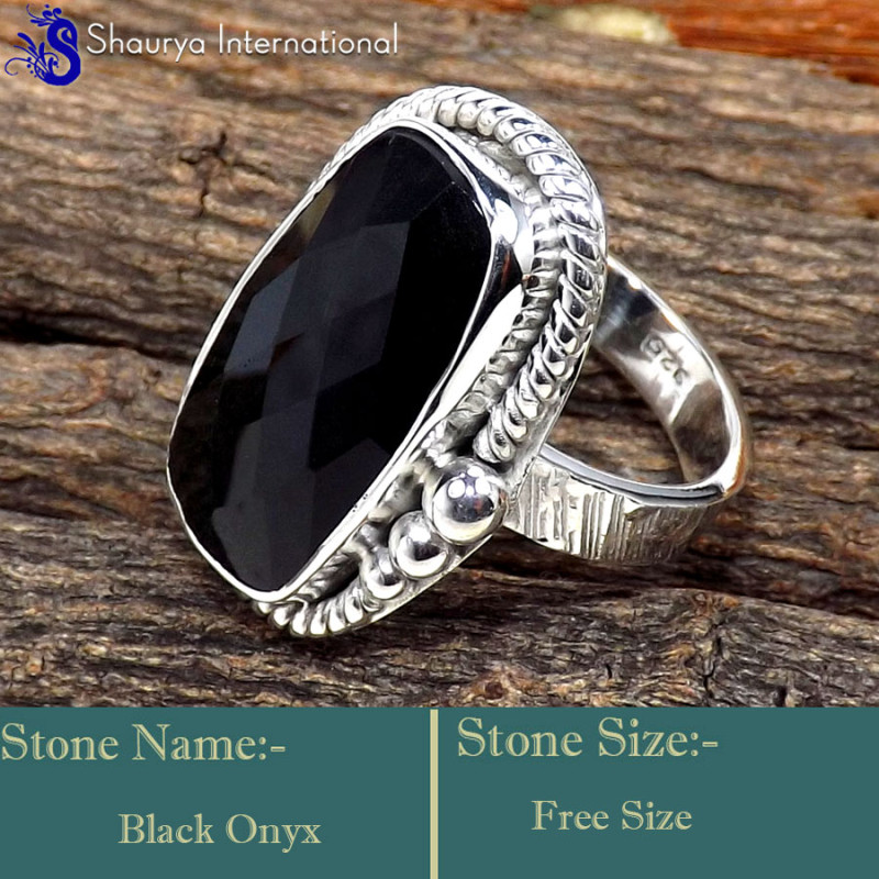 Black Onyx Cut O - SDR627-Indian Wholesale Company Handmade Designer Rings 925 Ster Black Onyx Cut O - SDR627-Indian Wholesale Company Handmade Designer Rings 925 Ster