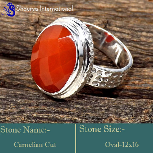 Carnelian Cut O - SDR626-Exclusive Cut Gemstone Party Look Rings 925 Sterling Silv Carnelian Cut O - SDR626-Exclusive Cut Gemstone Party Look Rings 925 Sterling Silv
