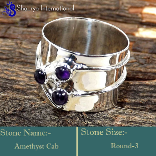 Amethyst Cab D - SDR625-Marvellous New Look Handmade Designer Rings 925 Sterling