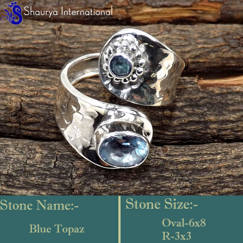 Blue Topaz A - SDR621-Adjustable Exclusive Designer Handmade Rings Factory Whol Blue Topaz A - SDR621-Adjustable Exclusive Designer Handmade Rings Factory Whol