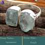 Aquamarine Rough F - SRR999-Gorgeous Party Look Rough Gemstone Rings 925 Sterling Sil