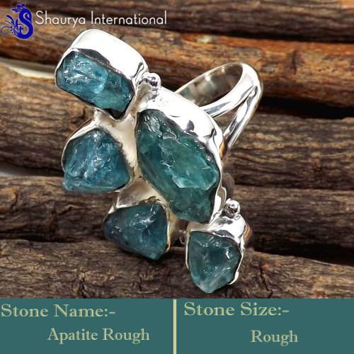 Apatite Rough O - SRR998-Charming Rough Gemstones Wholesale Handmade Rings 925 Ste