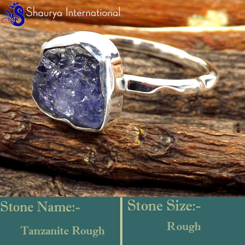 Tanzanite Rough C - SRR996-925 Sterling Silver Fabulous Rough Gemstone Rings Company Tanzanite Rough C - SRR996-925 Sterling Silver Fabulous Rough Gemstone Rings Company