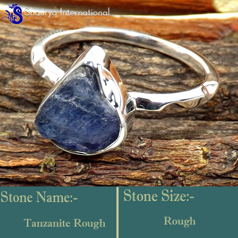 Tanzanite Rough E - SRR996-925 Sterling Silver Fabulous Rough Gemstone Rings Company