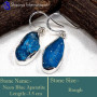 Neon Blue Apatite Rough D - RGE977-Glorious Design Handmade Rough Gemstone Earrings 925 Ster