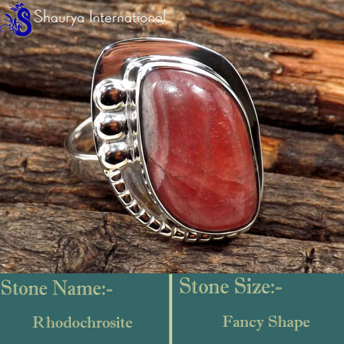 Rhodochrosite D - SDR616-Direct Factory Wholesale Designer Rings 925 Sterling Silv