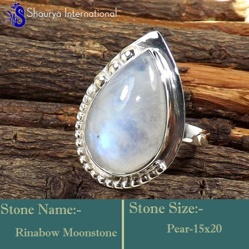 Rainbow Moonstone G - SDR616-Direct Factory Wholesale Designer Rings 925 Sterling Silv