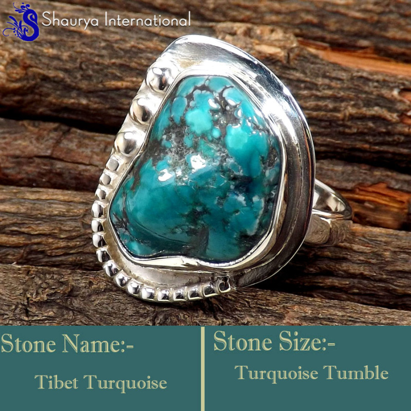 Tibet Turquoise E - SDR615-Gorgeous Party Look Wholesale Handmade Rings 925 Sterling Tibet Turquoise E - SDR615-Gorgeous Party Look Wholesale Handmade Rings 925 Sterling