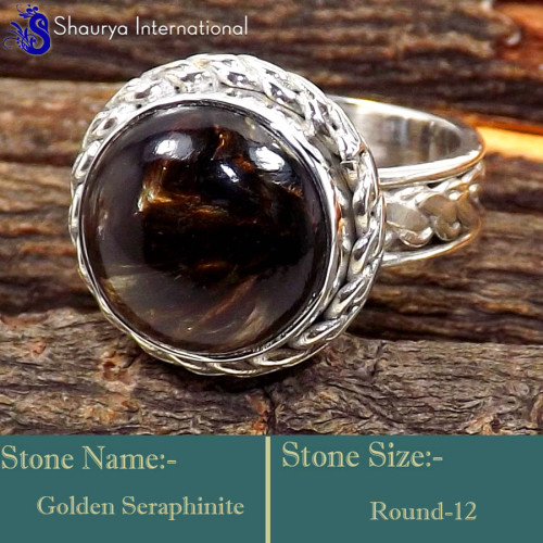 Golden Serphinite B - SDR614-925 Sterling Silver Stunning New Look Designer Handmade R
