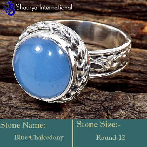 Blue Chalcedony H - SDR614-925 Sterling Silver Stunning New Look Designer Handmade R