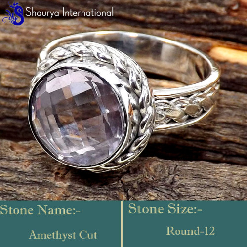 Amethyst Cut D - SDR613-Indian Company Wholesale Designer Rings 925 Sterling Silv