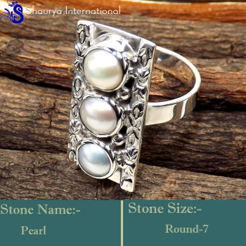 Pearl A - SDR612-Gorgeous Look Wholesale Designer Rings 925 Sterling Silve Pearl A - SDR612-Gorgeous Look Wholesale Designer Rings 925 Sterling Silve