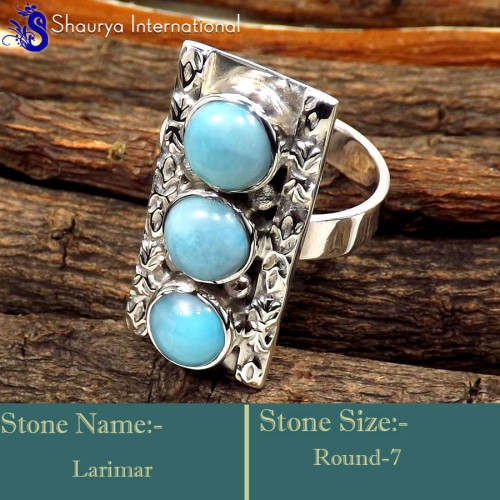Larimar Cab C - SDR612-Gorgeous Look Wholesale Designer Rings 925 Sterling Silve