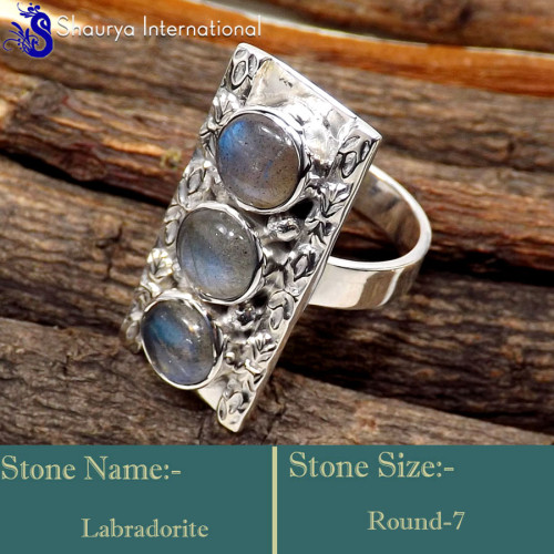Labradorite Cab D - SDR612-Gorgeous Look Wholesale Designer Rings 925 Sterling Silve