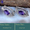 Amethyst Cut A - SFJ951-Fabulous Party Look Designer Elegant Earrings 925 Sterlin