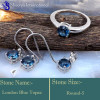 London Blue Topaz B - SFJ949-Beautiful London Blue Topaz Ring,Pendant & Earring Set 92