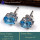 Blue Topaz C - SFJ946-Faceted Cut Blue Topaz Gemstone Stud Earrings 925 Sterlin