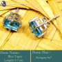 Blue Topaz E - SFJ946-Faceted Cut Blue Topaz Gemstone Stud Earrings 925 Sterlin