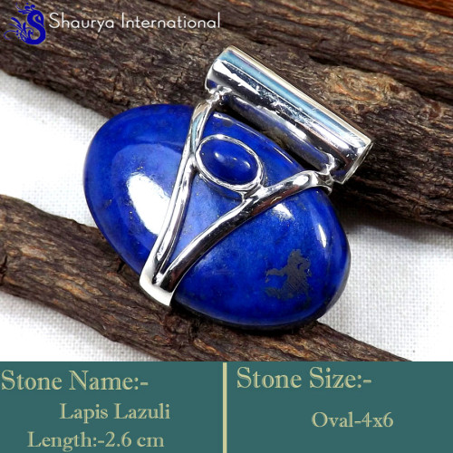 Lapis Lazuli A - SD624-Amazing Party Look Handmade Designer Pendants 925 Sterling