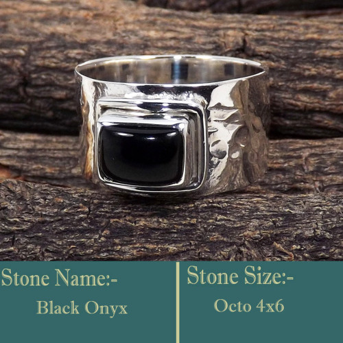 Black Onyx B - SDR605-Genuine Gemstone 925 Solid Silver Handmade Wholesale Ring Black Onyx B - SDR605-Genuine Gemstone 925 Solid Silver Handmade Wholesale Ring