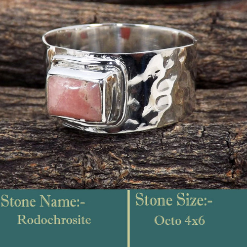 Rodochrosite D - SDR605-Genuine Gemstone 925 Solid Silver Handmade Wholesale Ring Rodochrosite D - SDR605-Genuine Gemstone 925 Solid Silver Handmade Wholesale Ring