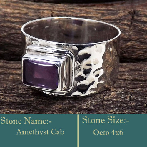 Amethyst Cab F - SDR605-Genuine Gemstone 925 Solid Silver Handmade Wholesale Ring Amethyst Cab F - SDR605-Genuine Gemstone 925 Solid Silver Handmade Wholesale Ring