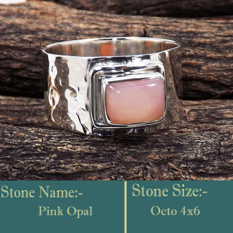 Pink Opal G - SDR605-Genuine Gemstone 925 Solid Silver Handmade Wholesale Ring Pink Opal G - SDR605-Genuine Gemstone 925 Solid Silver Handmade Wholesale Ring