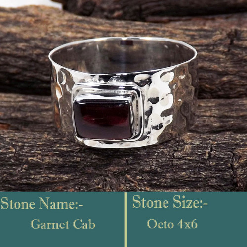 Garnet Cab O - SDR605-Genuine Gemstone 925 Solid Silver Handmade Wholesale Ring Garnet Cab O - SDR605-Genuine Gemstone 925 Solid Silver Handmade Wholesale Ring