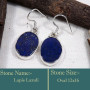 Lapis Lazuli E - LPS989-Plain Setting 925 Sterling Silver Lapis Lazuli Handmade W