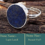 Lapis Lazui G - LPS988-Lapis Lazuli Flat Gemstone 925 Sterling Silver Adjustable