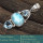 Blue Topaz Larimar H - SD615-Stunning Cab Gemstones Colourful Pendants 925 Sterling Sil