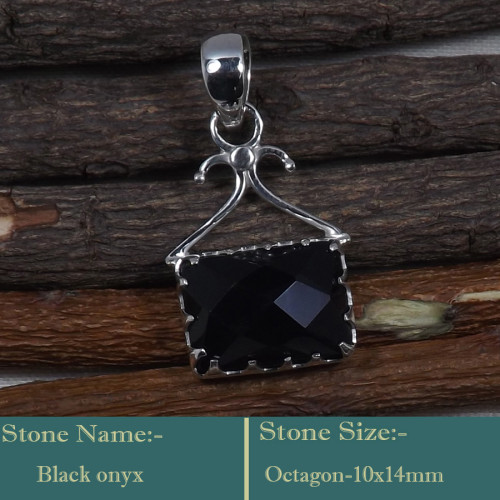 Black Onyx Cut A - SD607-Cut Gemstones Colourful 925 Sterling Silver Designer Penda
