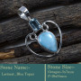 Larimar - SD605-Solid 925 Sterling Silver Cab Gemstone Colourful Designer