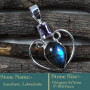 Amethyst & Labradorite Cab C - SD605-Solid 925 Sterling Silver Cab Gemstone Colourful Designer