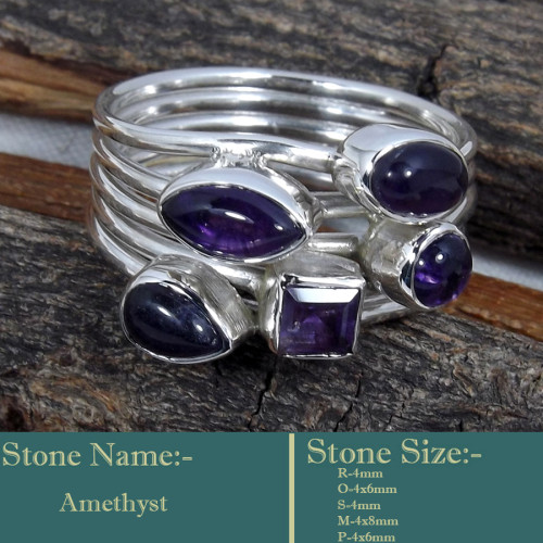 Amethyst Cab A - SDR603-Soild 925 Sterling Silver-Cab Gemstones Colourful Designe