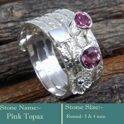 Pink Topaz Cut B - SDR600-Soild 925 Sterling Silver-Cut Gemstones Colourful Designe
