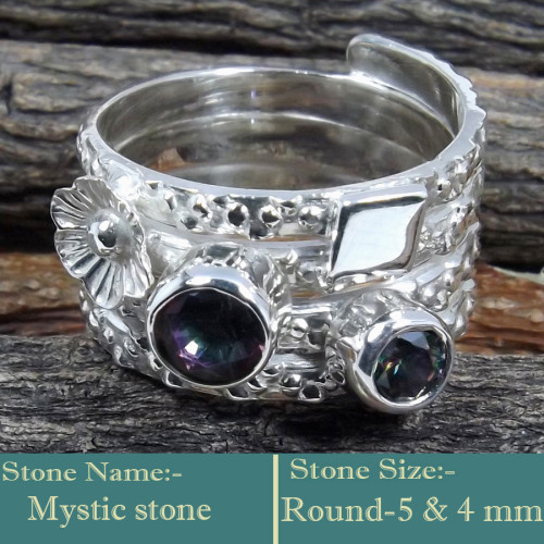 Mystic Quartz Cut C - SDR600-Soild 925 Sterling Silver-Cut Gemstones Colourful Designe